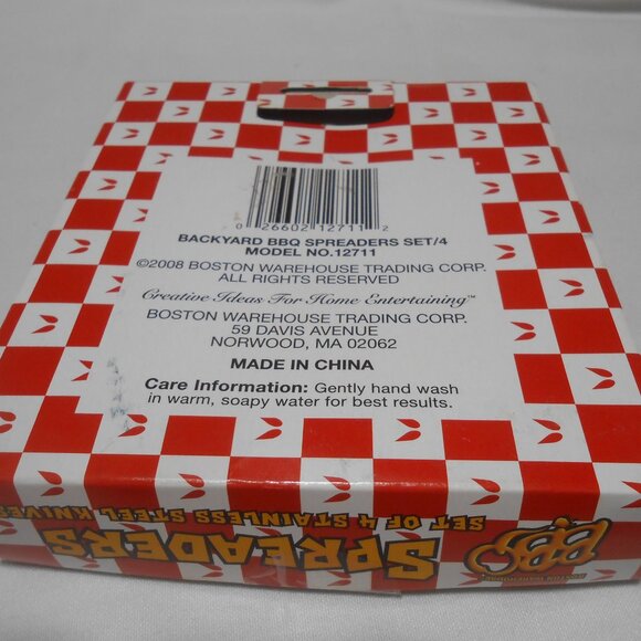 NEW 4 PIECE SET BACKYARD BBQ STAINLESS STEEL KNIFE DIP BUTTER SPREADERS GREAT π - Picture 3 of 9